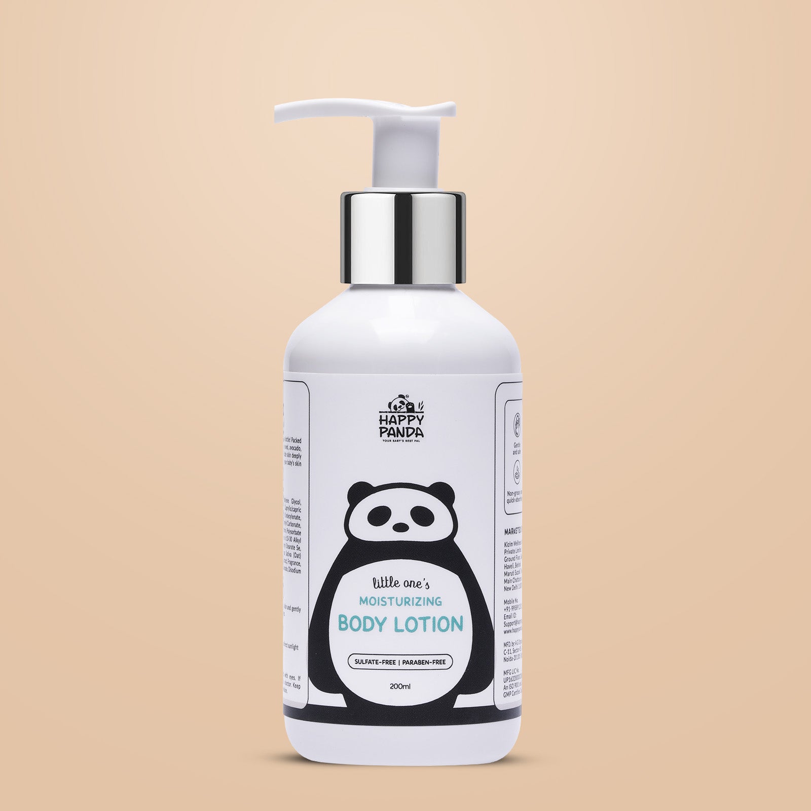 Happy Panda Baby & Kids Body Lotion | With Coconut, Almond, Avocado, Grape Seed & Argan Oils | Gentle & Safe for Delicate Skin | 200ml