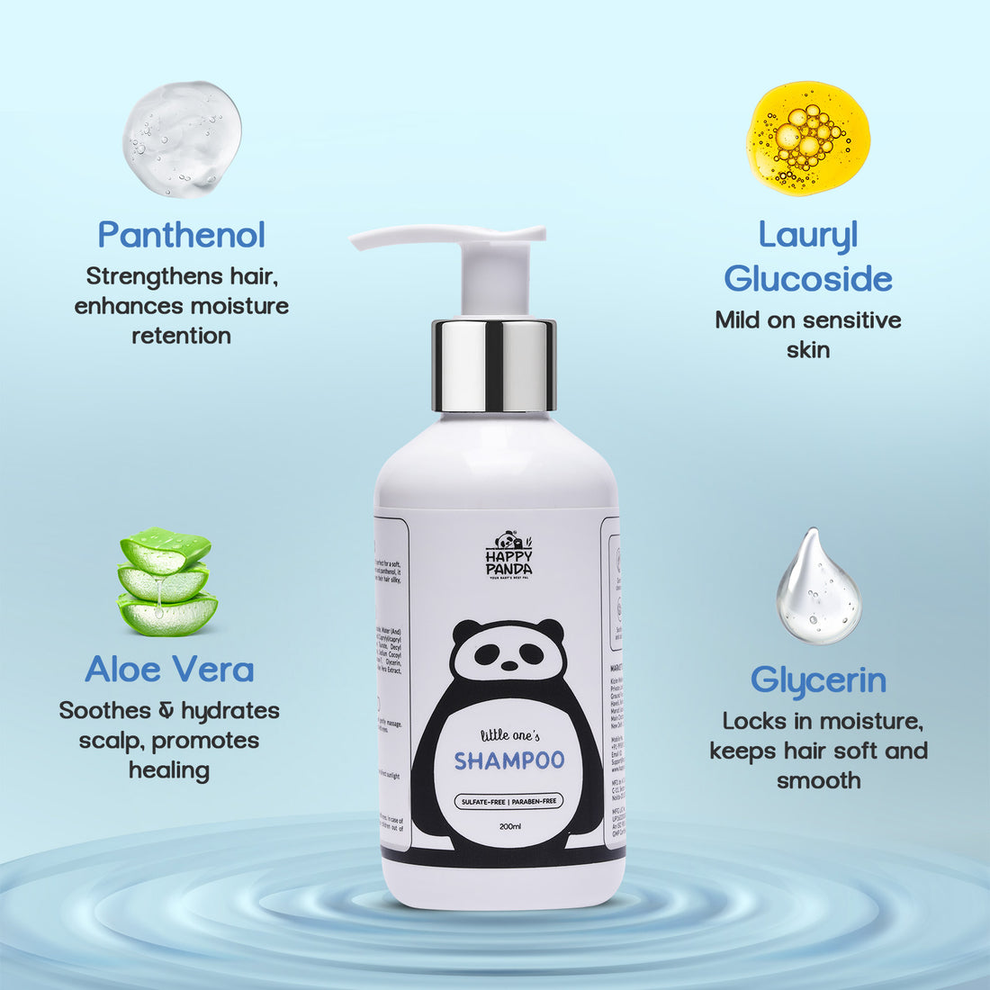Happy Panda Baby & Kids Shampoo | Tear-Free, Organic & Gentle Hair Cleanser |  200ml